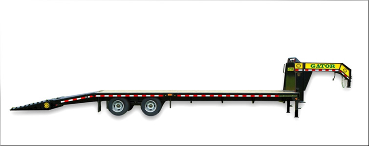 Gooseneck Flat Bed Equipment Trailer | 20 Foot + 5 Foot Flat Bed Gooseneck Equipment Trailer For Sale   Pickett County, Tennessee